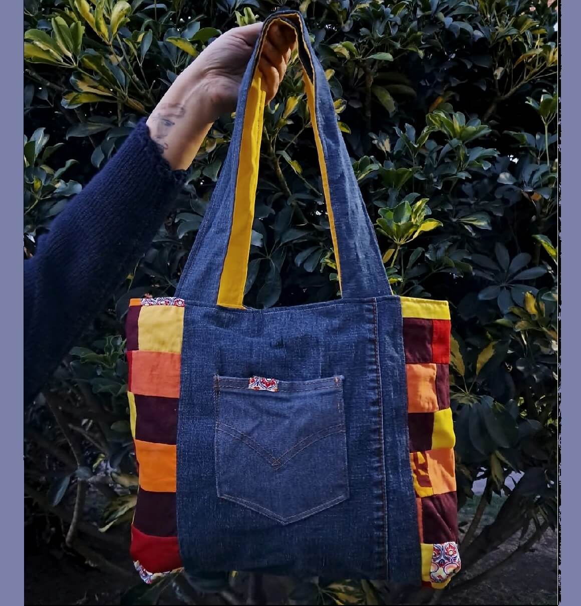 Bolso Jean naranja rojo ()
